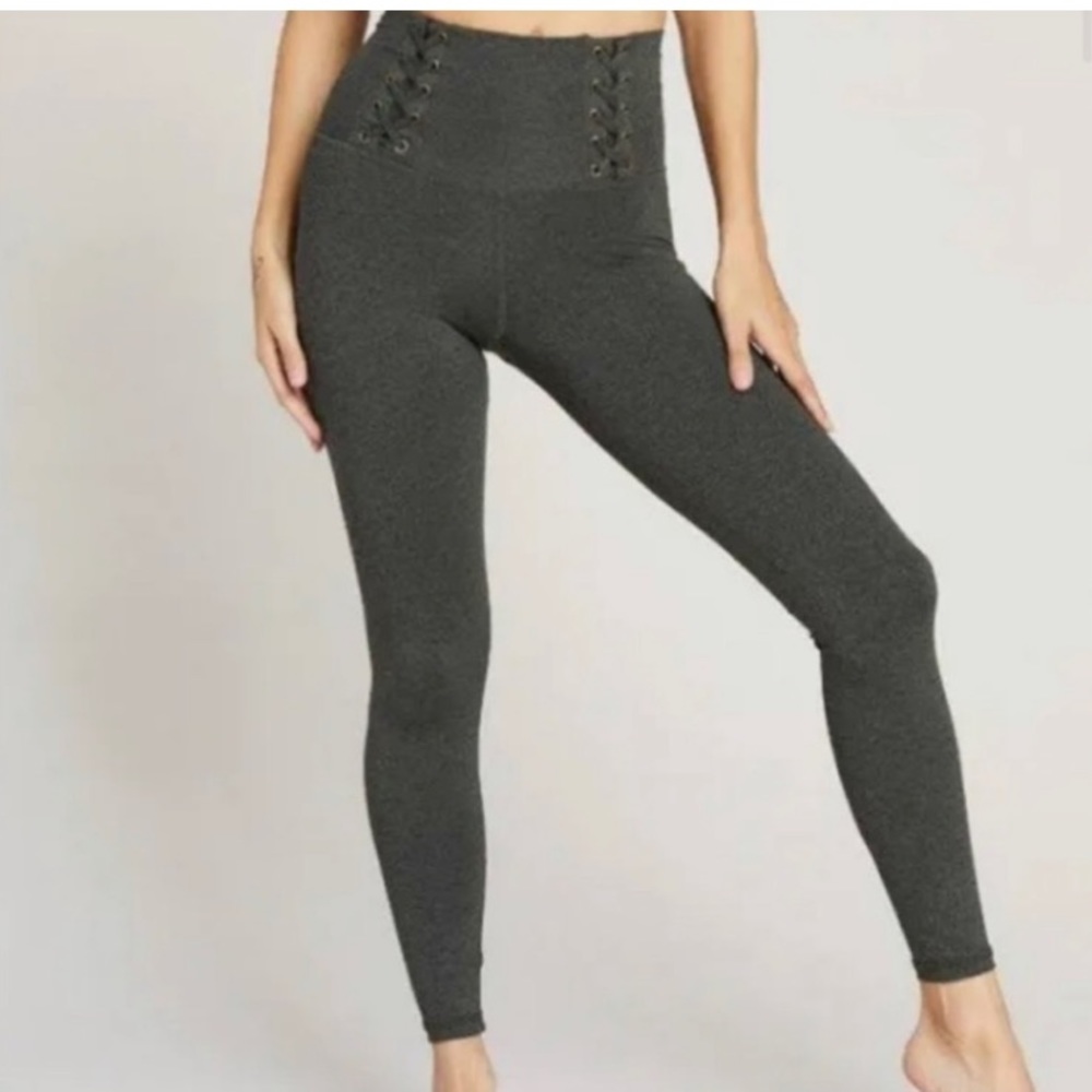 Strut this Olive Green Lace Leggings